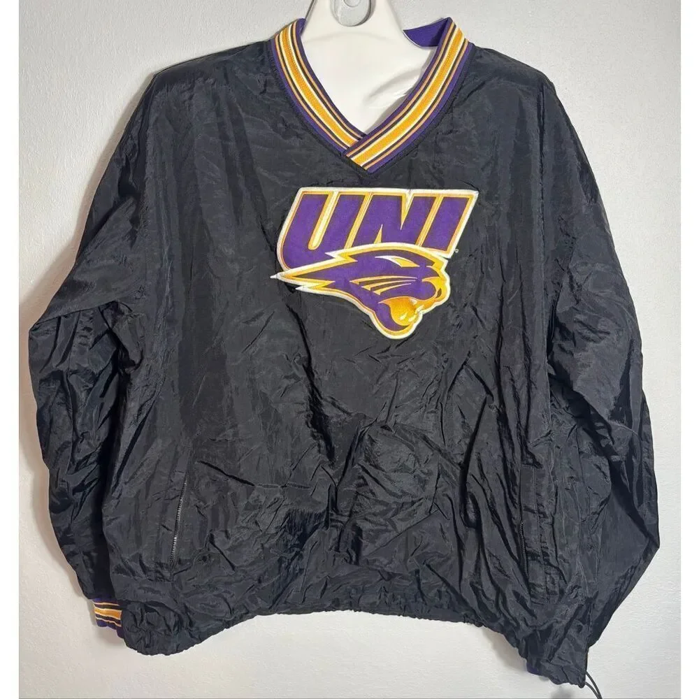 Champion UNI Panthers Pullover Windbreaker Jacket Mens XXL Purple Gold Vintage